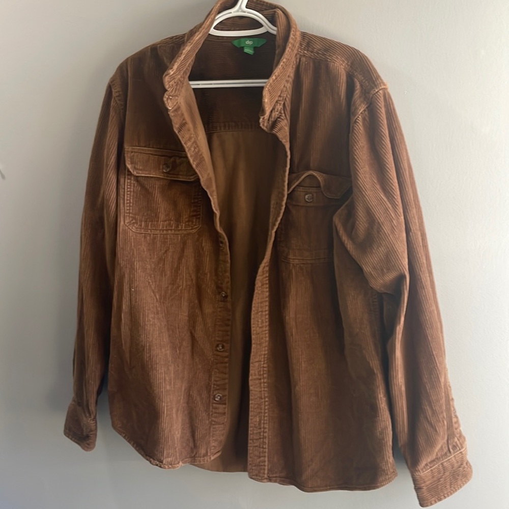 Brown corduroy button up. (L)